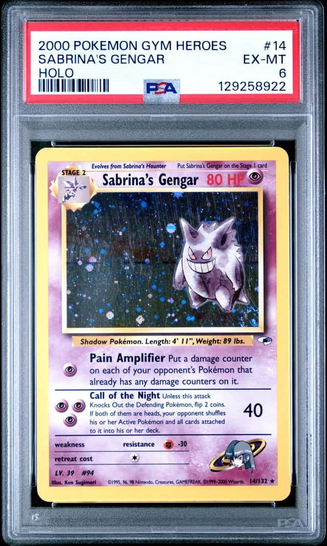 2000 Pokemon Gym Heroes Holo Sabrina's Gengar #14
