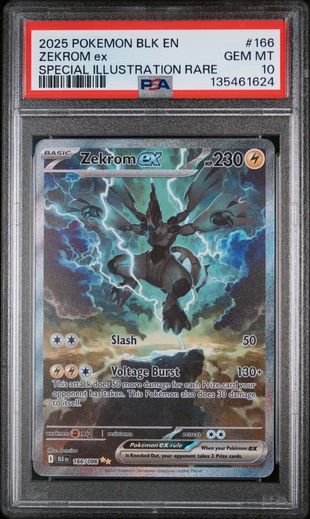 2025 Pokemon Scarlet and Violet Black Bolt Special Illustration Rare Zekrom Ex #166