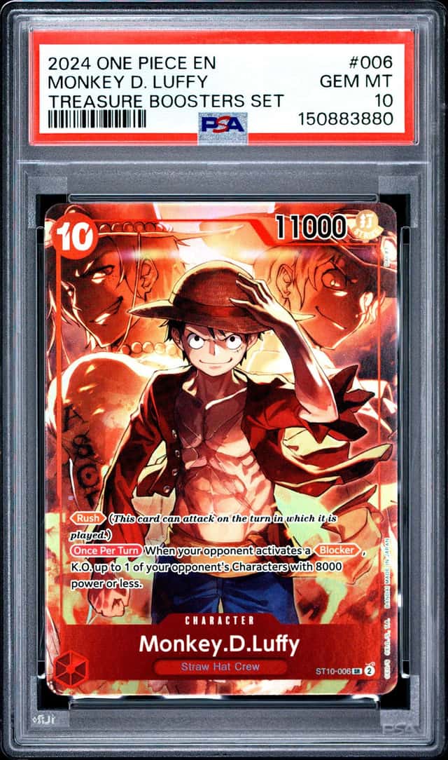 One Piece Monkey D Luffy Treasure Boosters ST10-006 PSA 10 Gem Mint
