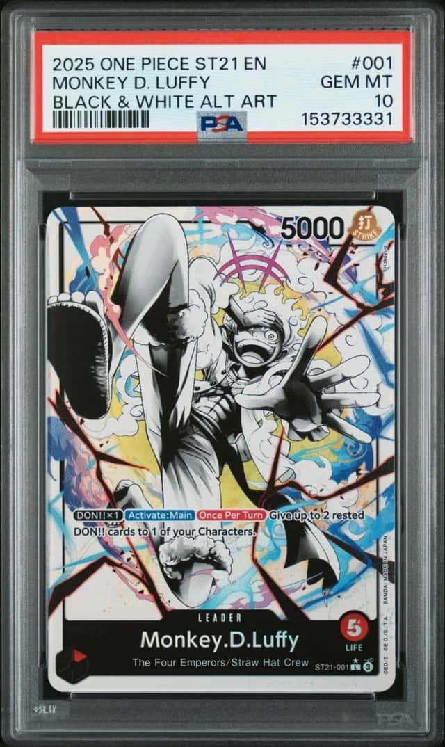 ONE PIECE MONKEY D. LUFFY 2025 STARTER DK ST21-EX GEAR 5 #001 BLW AA PSA 10