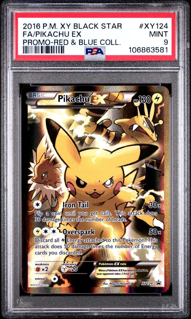 Pikachu EX XY124 PSA 9 2016 Pokemon XY Black Star Promo English Holo