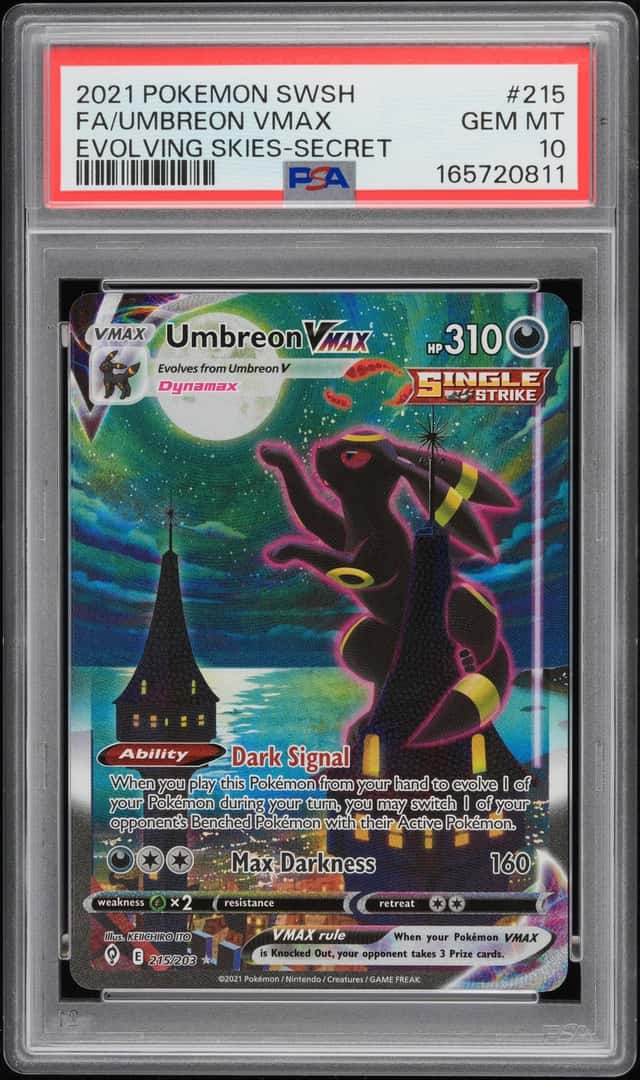 2021 Pokemon SWSH Evolving Skies #215 FA/Umbreon VMAX PSA 10 GEM MINT