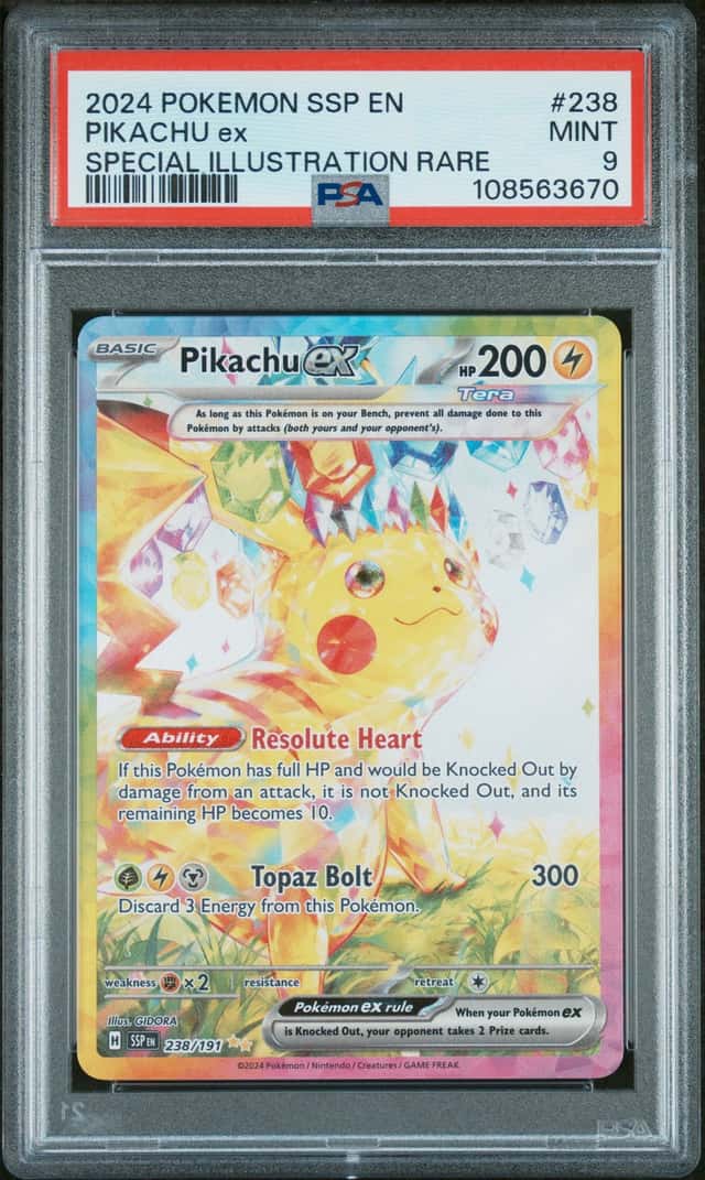 Pikachu ex 238/191 Pokemon Surging Sparks Holo SIR English PSA 9