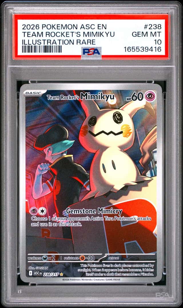 2026 POKEMON ASC EN-ILLUSTRATION RARE #238 TEAM ROCKET'S MIMIKYU PSA 10