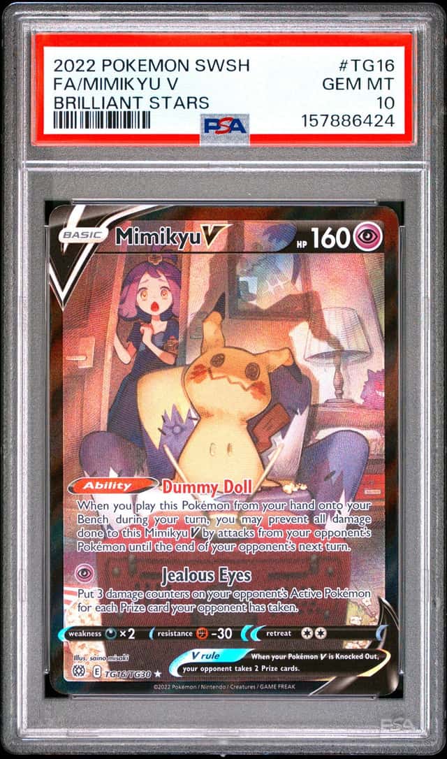 2022 Pokemon SWSH Brilliant Stars Mimikyu V Trainer Gallery #TG16/TG30 PSA 10