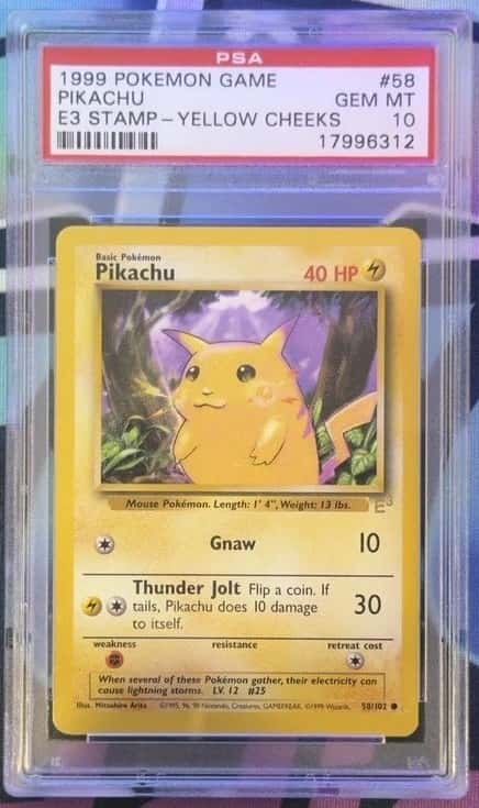 Pokemon Pikachu 58/102 E3 Stamp Yellow Cheeks PSA 10 Gem Mint