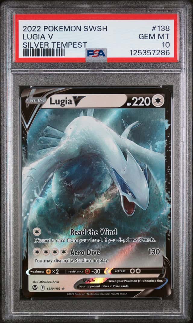 LUGIA V 2022 POKEMON SILVER TEMPEST #138/195 PSA 10 Q7217-1