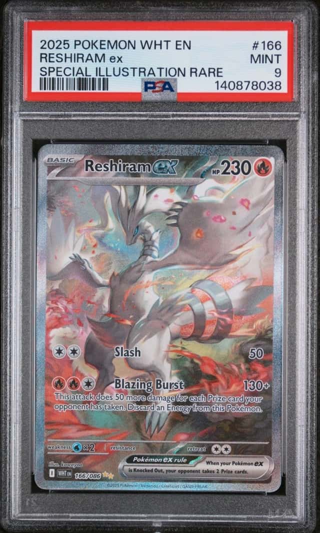 Pokemon Reshiram ex White Flare 166/086 Special Illustration Rare PSA 9 Mint