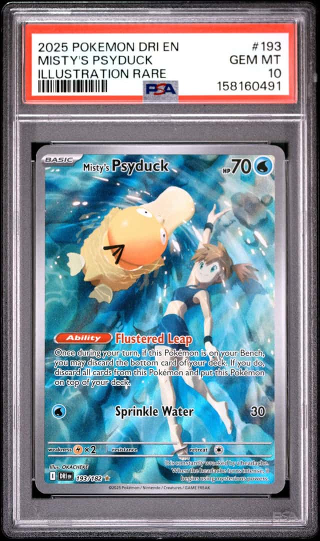 Pokemon Misty's Psyduck Destined Rivals 193/182 Illustration Rare PSA 10