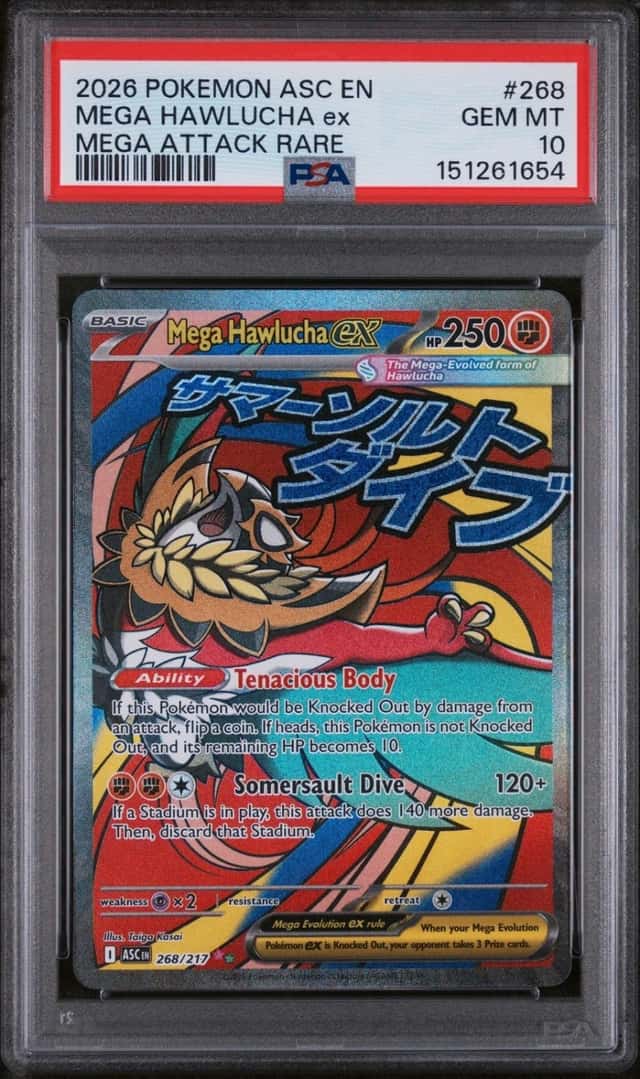 Pokemon Mega Hawlucha ex Ascended Heroes 268 Mega Attack Rare PSA 10 Gem Mint