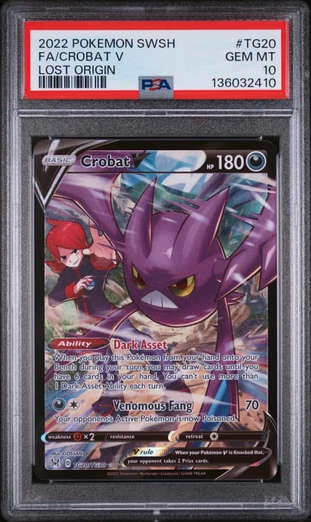 2022 Pokemon Sword Shield Crobat V #TG20 Full Art Lost Origin PSA 10 GEM MT