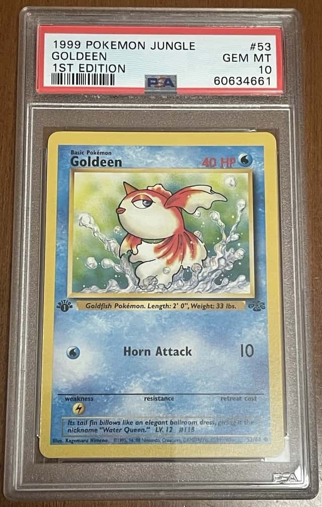 PSA 10 GEM MT - Goldeen #53 - 1999 Pokemon Jungle - 1st Edition