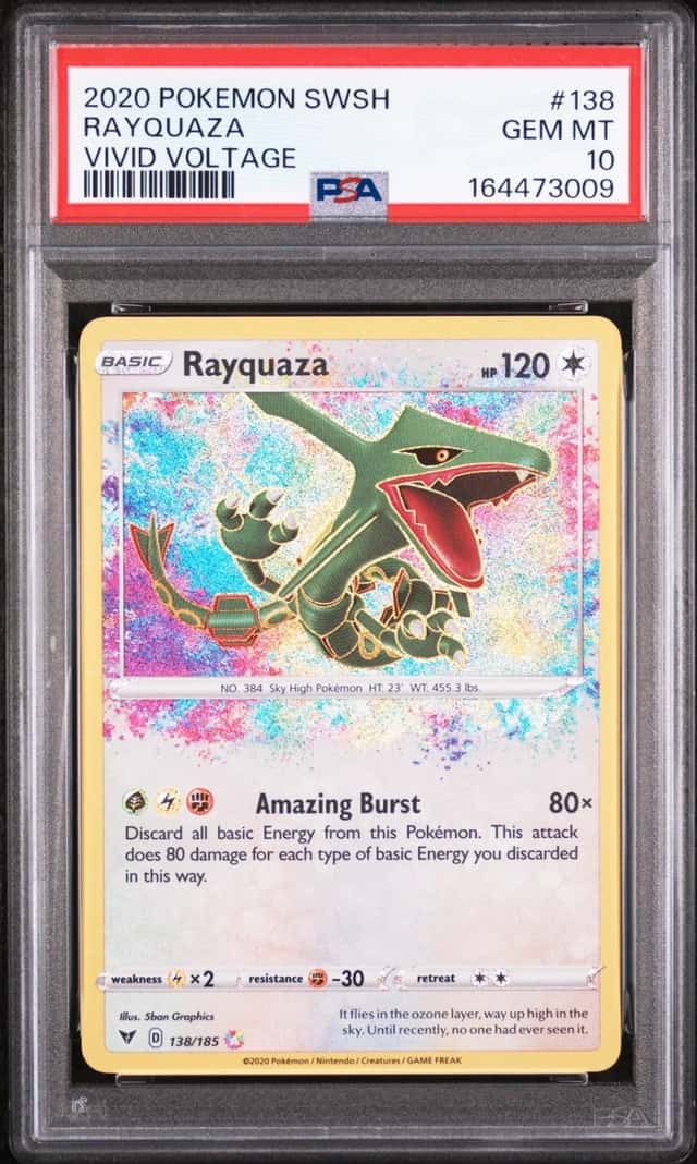 2020 POKEMON SWORD & SHIELD VIVID VOLTAGE #138 RAYQUAZA PSA 10