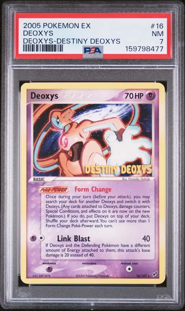 2005 Pokemon Destiny Deoxys - Stamped Deoxys Card 16/107 - Movie promo - PSA 7