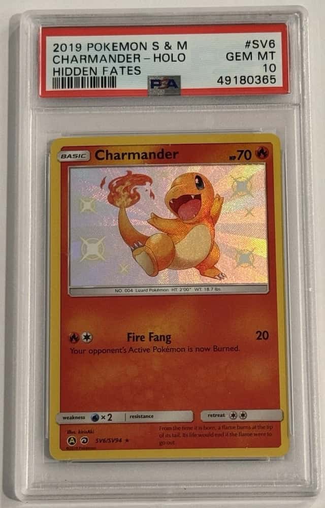 2019 Pokemon Sun & Moon Hidden Fates Charmander Holo PSA 10 #SV6/SV94