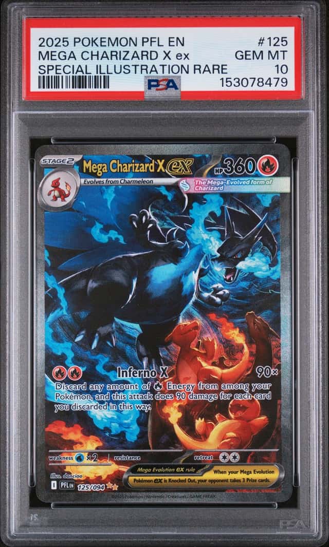 Mega Charizard X ex 125/094 Phantasmal Flames Holo PSA 10 🔥 Pokemon 