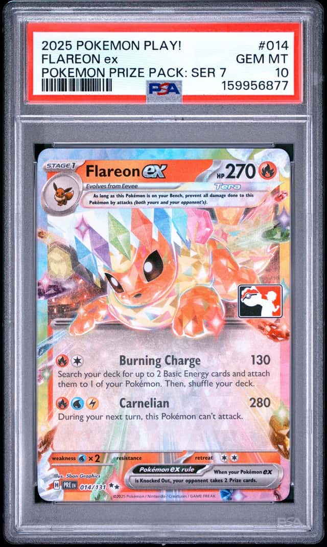 POKEMON FLAREON ex 2025 PLAY! POKEMON PRZ PK: SER 7 #014 PSA 10