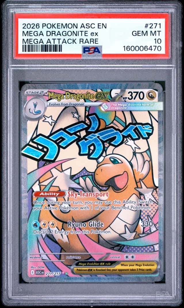 2026 POKEMON ASCENDED HEROES MEGA ATTACK RARE #271 MEGA DRAGONITE EX PSA 10