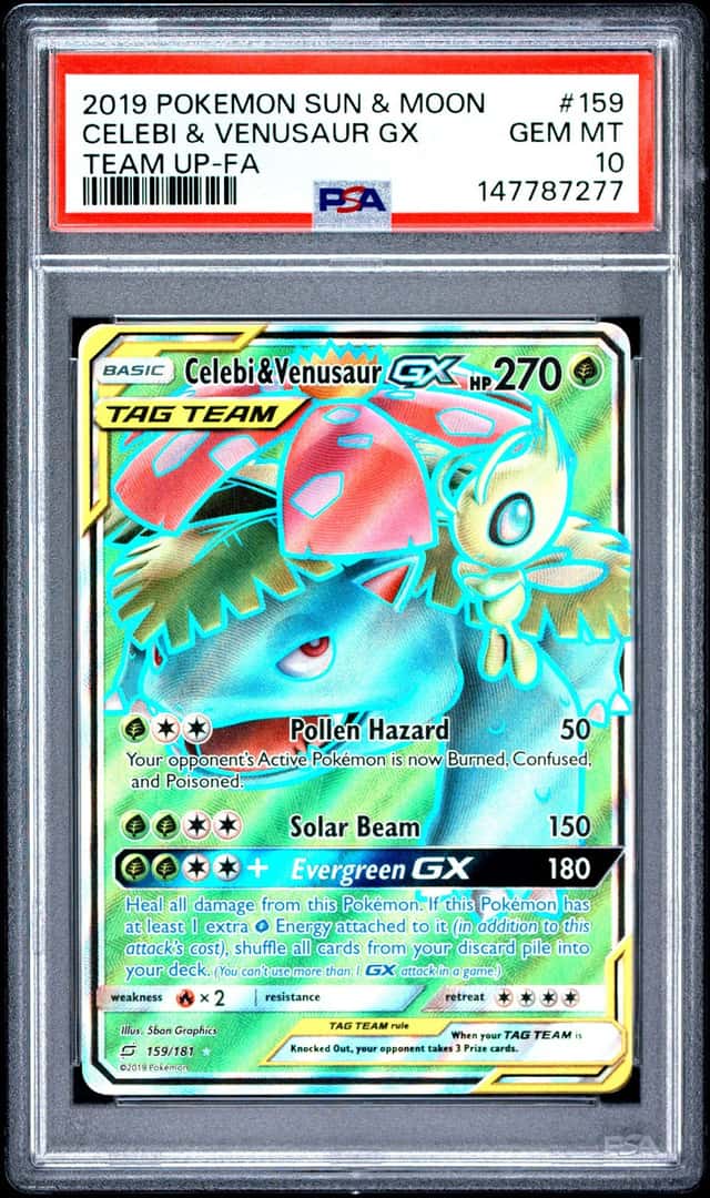 2019 Pokemon Sun and Moon Team Up Celebi/Venusaur Gx #159