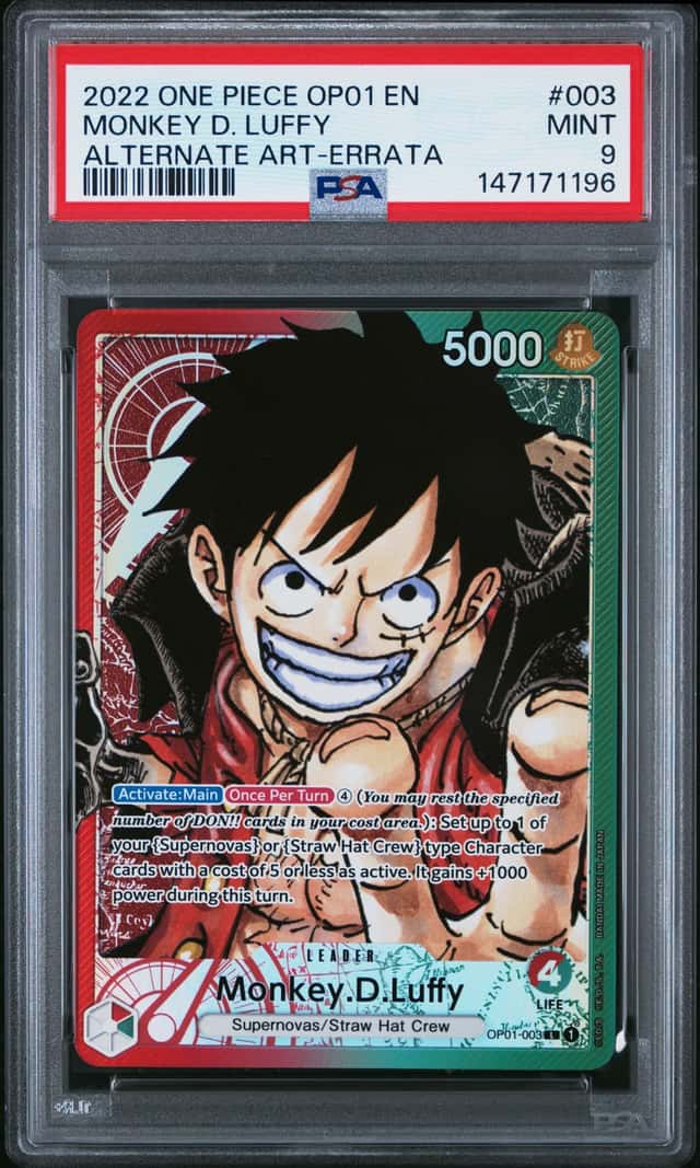 2022 One Piece Romance Dawn Alternate Art Errata Monkey D. Luffy #OP01003