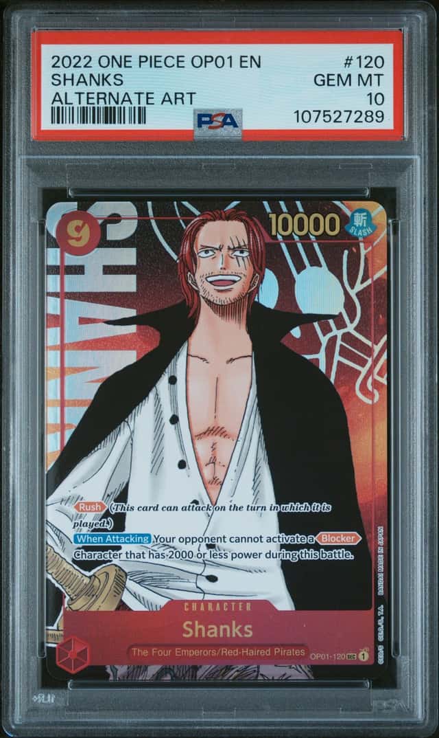 One Piece TCG 2022 Romance Dawn Shanks OP01-120 PSA 10 Gem Mint English