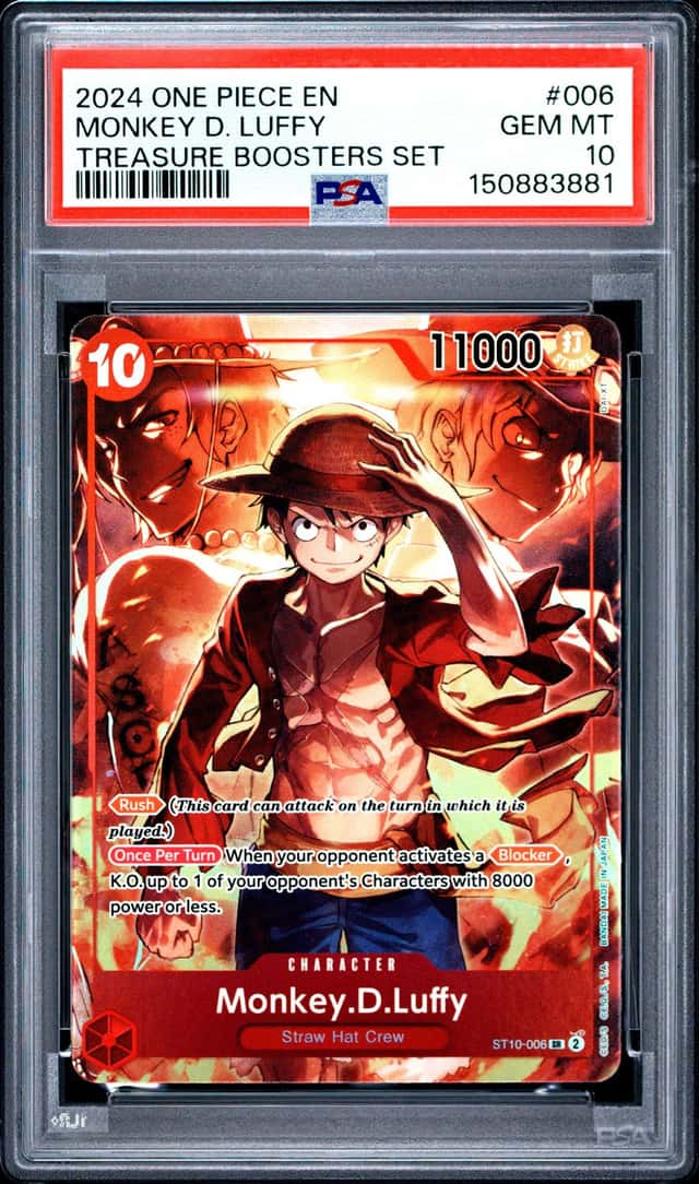 One Piece Monkey D Luffy Treasure Boosters ST10-006 PSA 10 Gem Mint