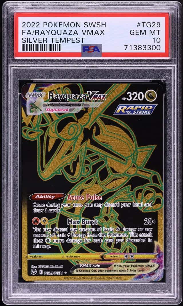 2022 Pokemon Sword & Shield Silver Tempest Full Art Rayquaza VMAX #TG29 PSA 10 GEM MINT