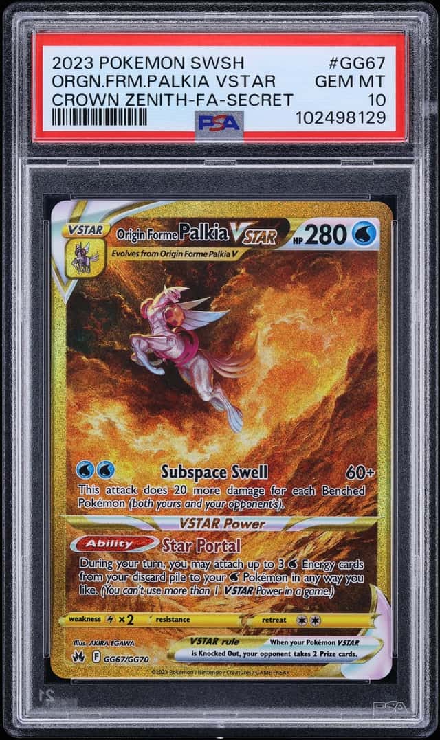 2023 Pokemon Sword & Shield Crown Zenith Origin Forme Palkia VSTAR #GG67 PSA 10 GEM MINT