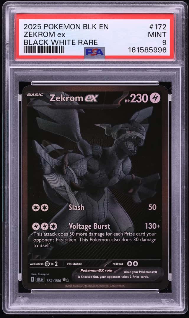 2025 Pokemon Scarlet & Violet Black Bolt BWR Zekrom ex #172 PSA 9 MINT