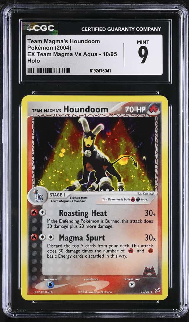 2004 Pokemon EX Team Magma VS Aqua Holo Team Magma's Houndoom #10 CGC 9 MINT