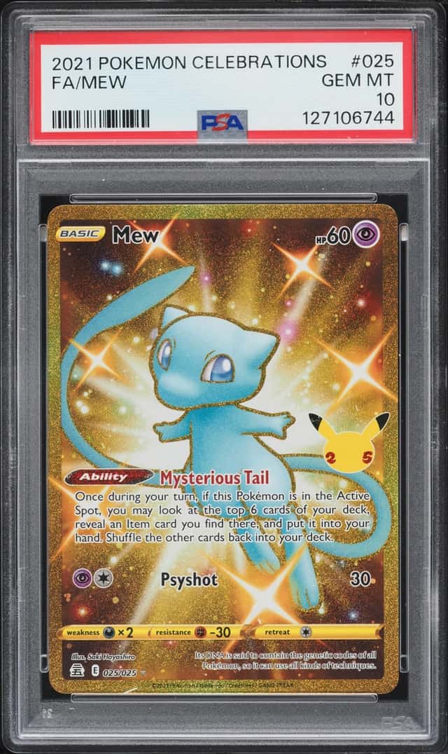 2021 Pokemon Sword & Shield Celebrations Gold Rare Mew #25 PSA 10 GEM MINT