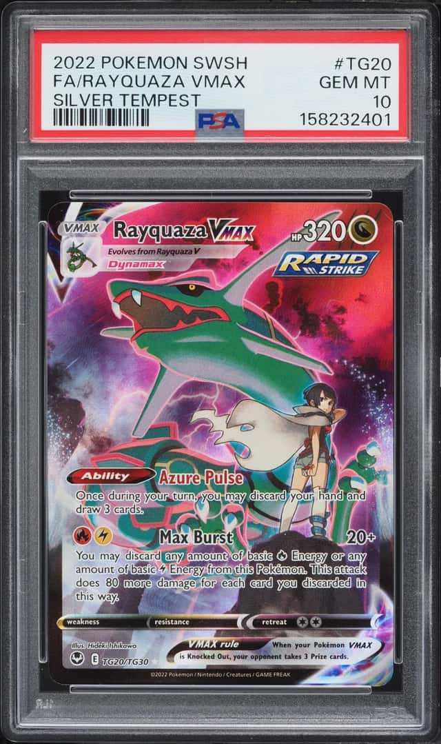 2022 Pokemon Sword & Shield Silver Tempest CHR Rayquaza VMAX #TG20 PSA 10 GEM MINT