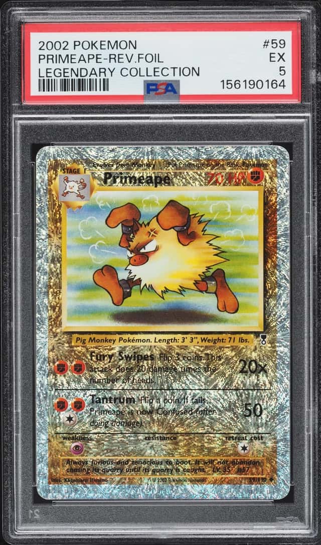 2002 Pokemon Legendary Collection Reverse Holo Primeape #59 PSA 5 EX