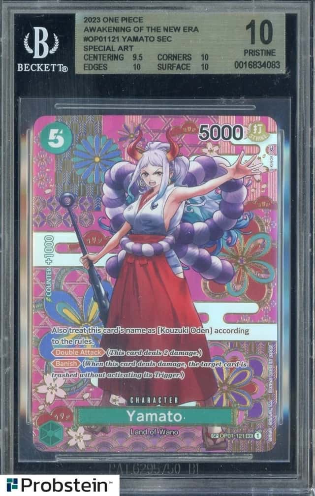 2023 One Piece English OP01-121 Yamato Special Alternate Art BGS 10 PRISTINE