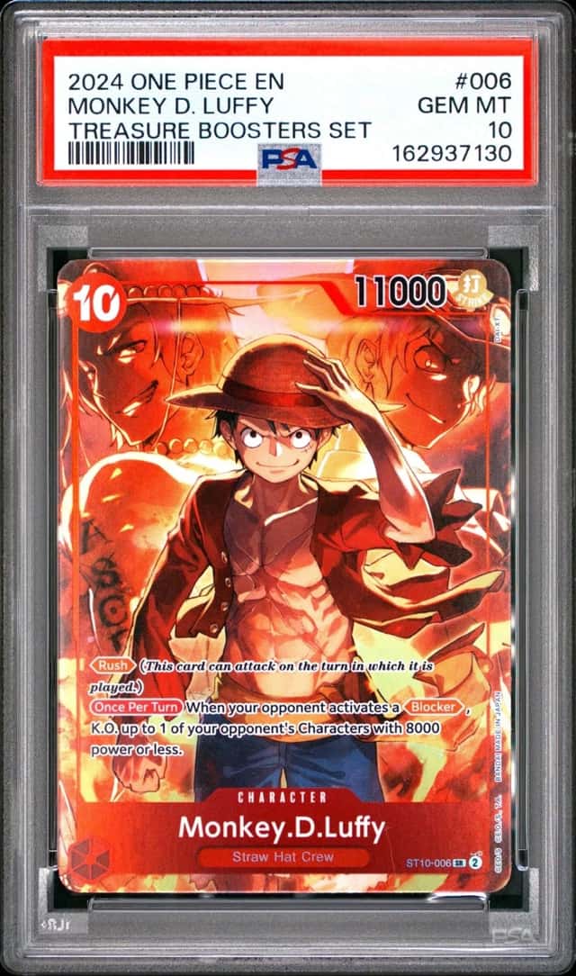 2024 ONE PIECE PROMOS TREASURE BOOSTERS SET #006 MONKEY D. LUFFY PSA 10