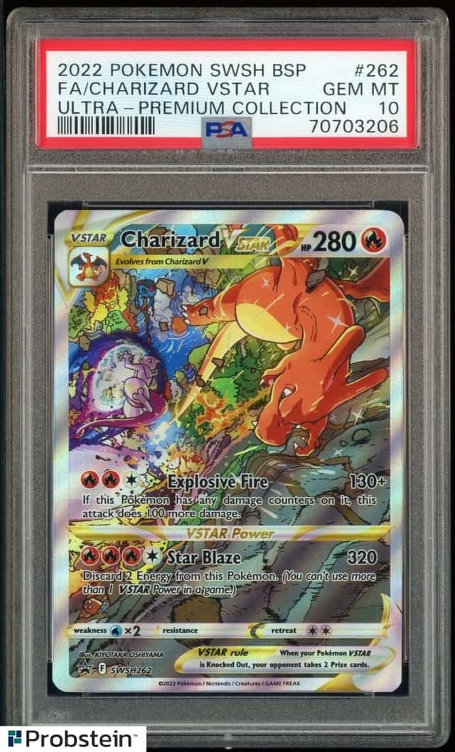 2022 Pokemon SWSH BSP Ultra Premium UPC #262 FA Charizard VSTAR PSA 10