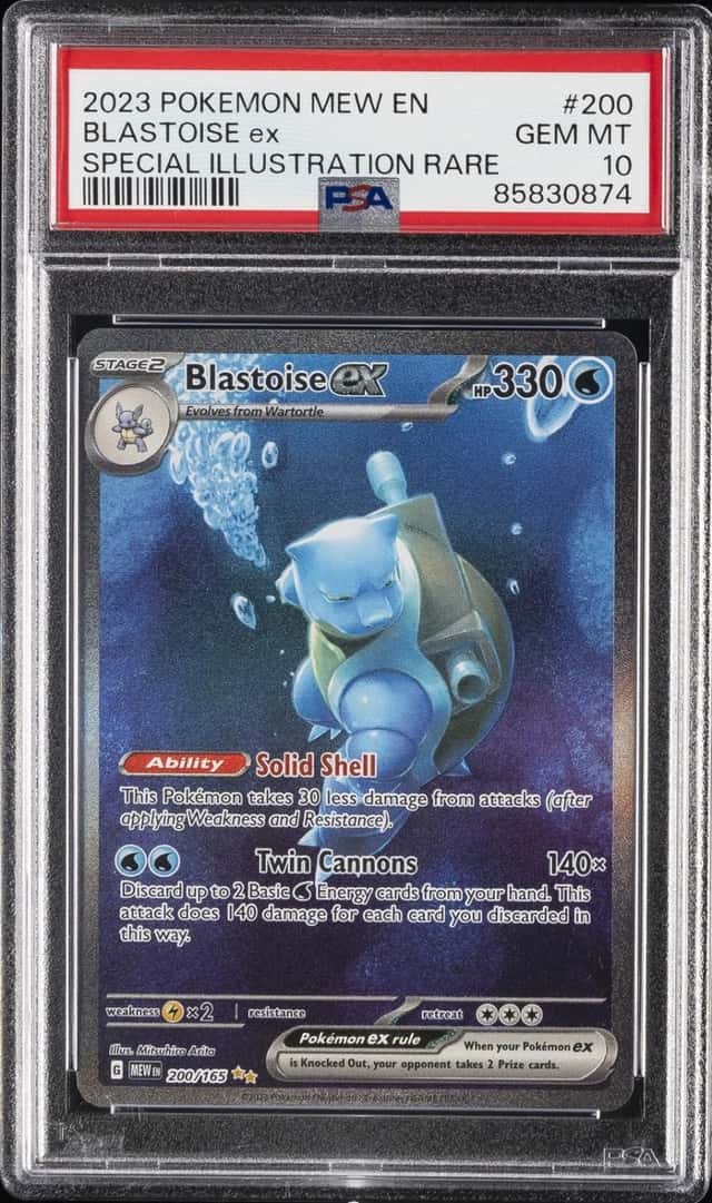 2023 POKEMON MEW EN-151 SPECIAL ILLUSTRATION RARE #200 BLASTOISE EX PSA 10