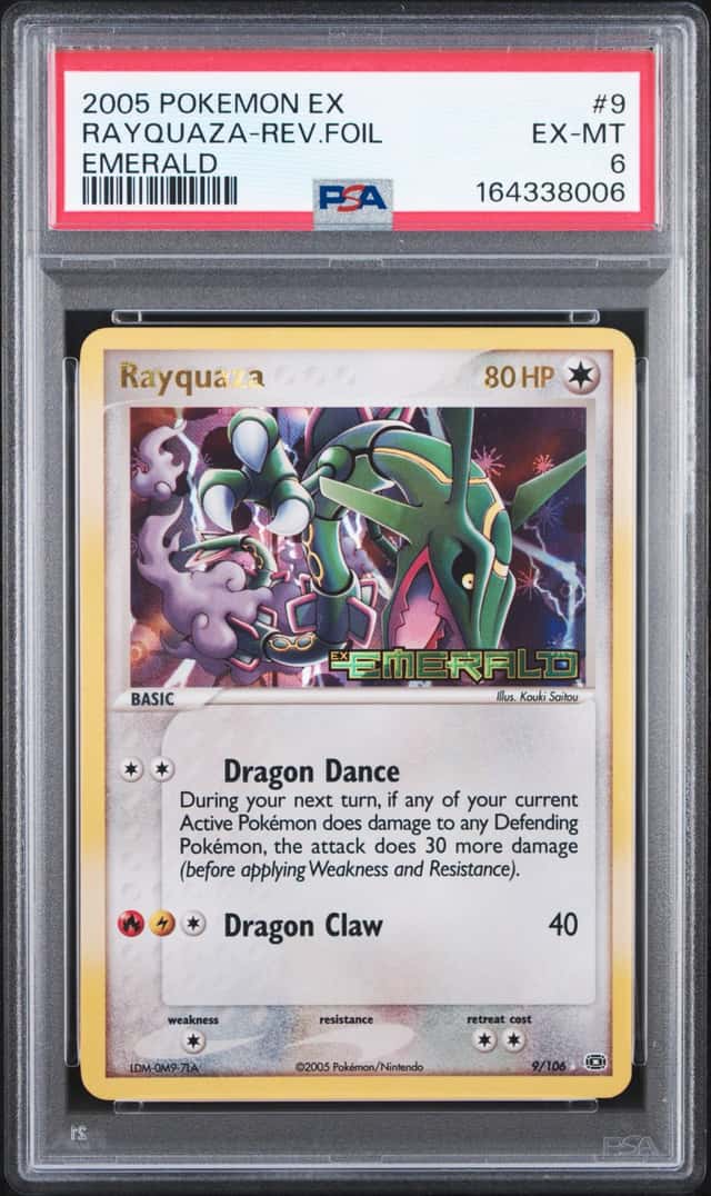 2005 Pokemon EX Emerald Rayquaza Reverse Holo PSA 6 9/106 NEW CERT