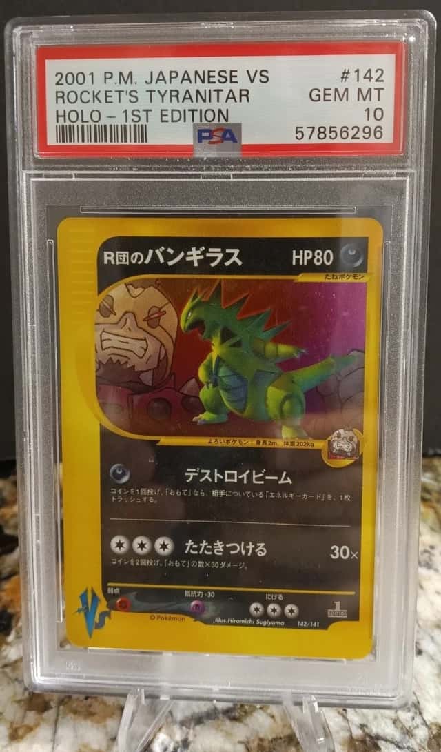 2001 POKEMON JPN VS 1ST ED #142 ROCKET'S TYRANITAR-HOLO PSA 10