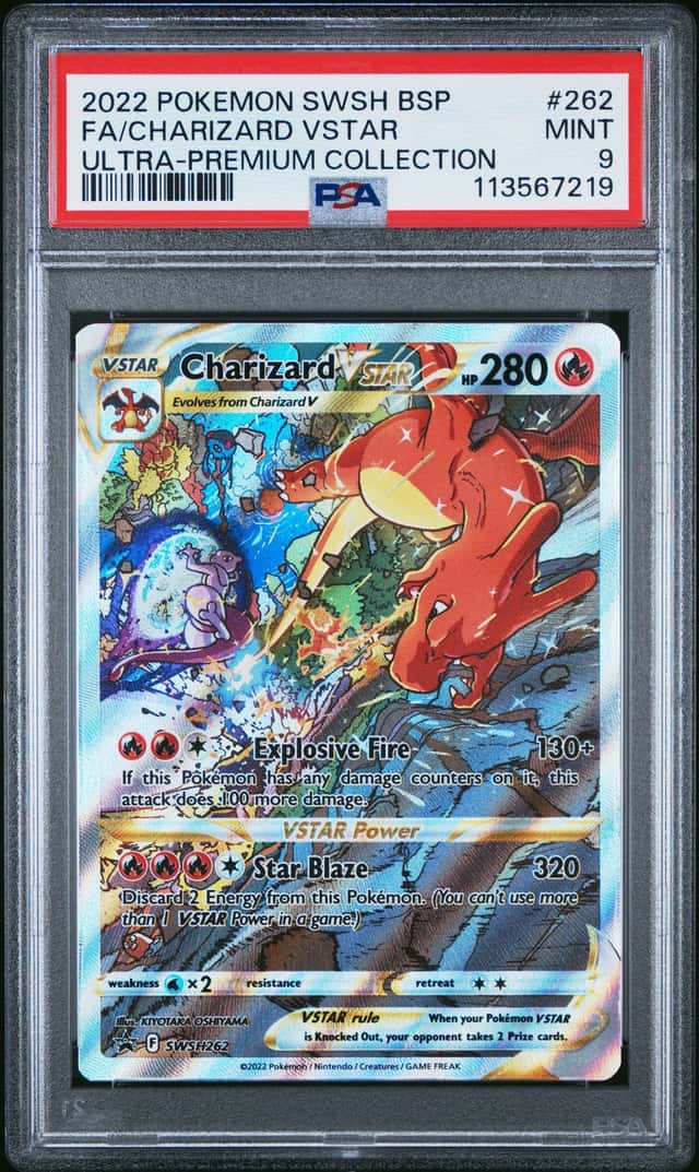 2022 POKEMON SWSH ULTRA-PREMIUM COLLECTION #262 FULL ART/CHARIZARD VSTAR PSA 9