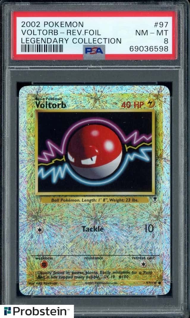 2002 Pokemon Legendary Collection #97 Voltorb Reverse Foil PSA 8 NM-MT