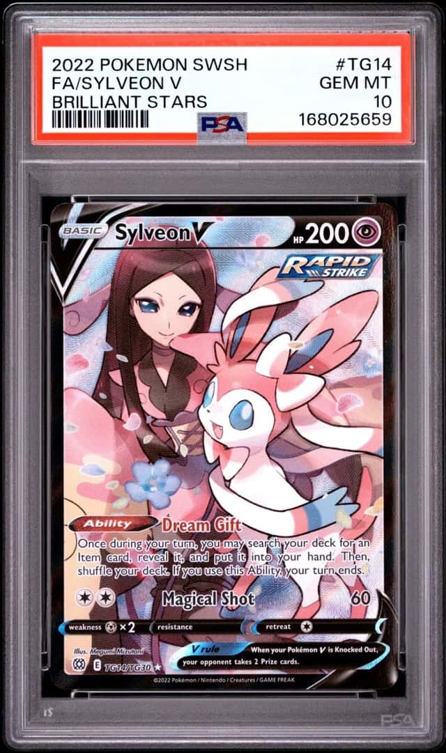 2022 POKEMON SWORD & SHIELD BRILLIANT STARS #TG14 FULL ART/SYLVEON V PSA 10