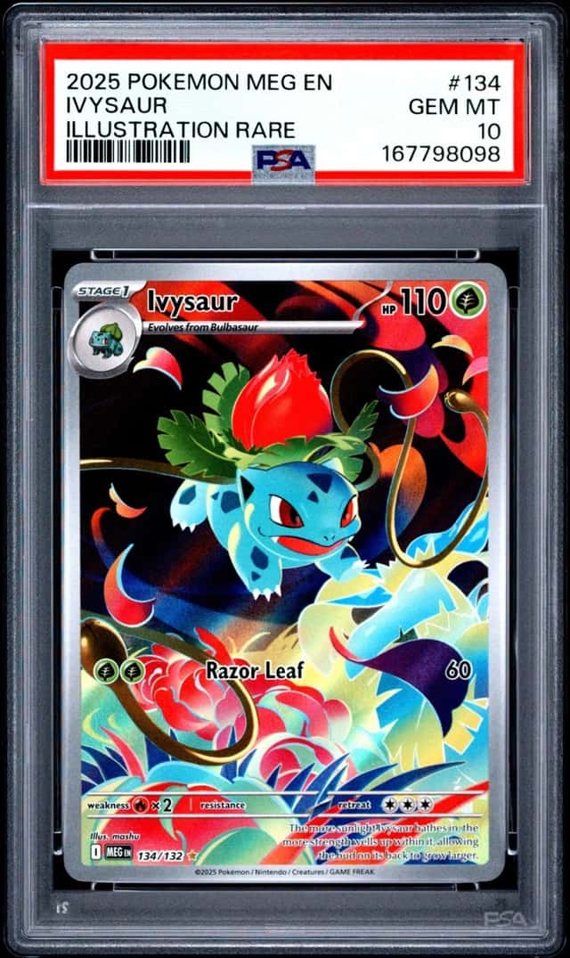 2025 POKEMON MEG EN-MEGA EVOLUTION ILLUSTRATION RARE #134 IVYSAUR PSA 10