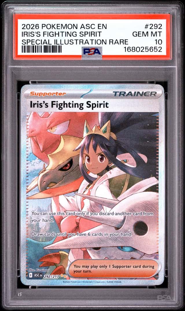 2026 POKEMON ASCENDED HEROES SPECIAL ILLUSTRATION IRIS'S FIGHTING SPIRIT PSA 10