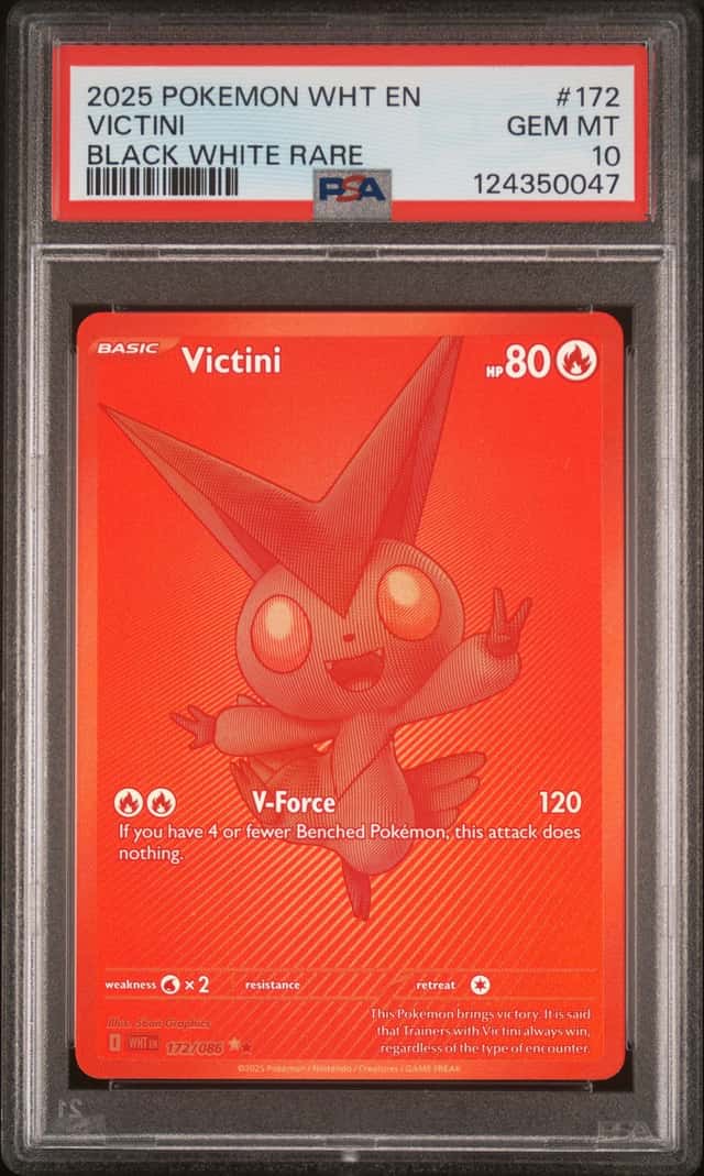 2025 Pokemon White Flare Victini Black and Rare #172/086 PSA 10 GEM MINT