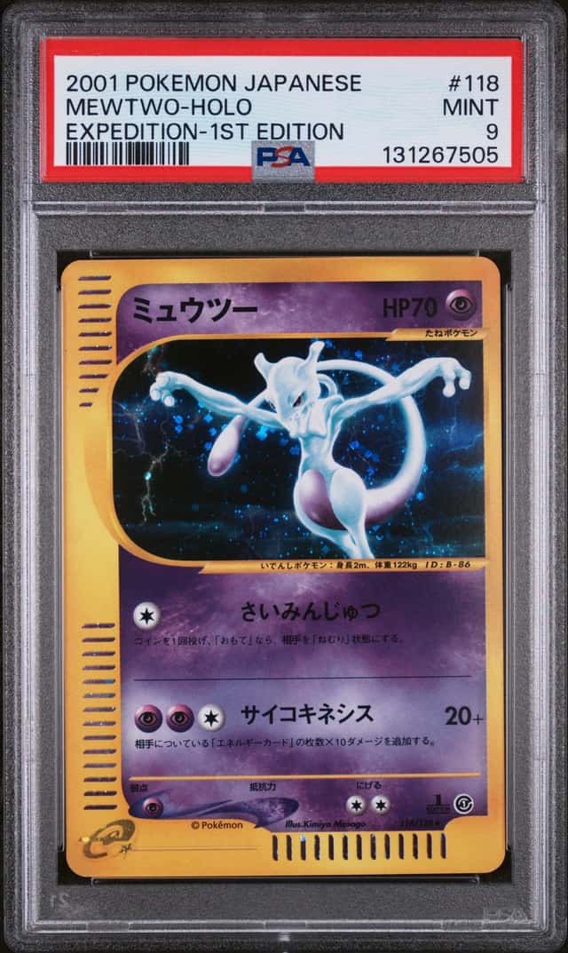 Pokemon 2001 Japanese Expedition Mewtwo Holo 1st Ed #118 PSA 9