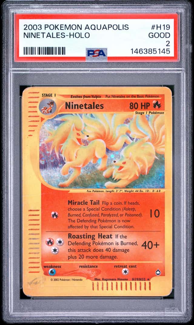 2003 Pokemon Aquapolis Ninetales Holo #H19/H32 PSA 2