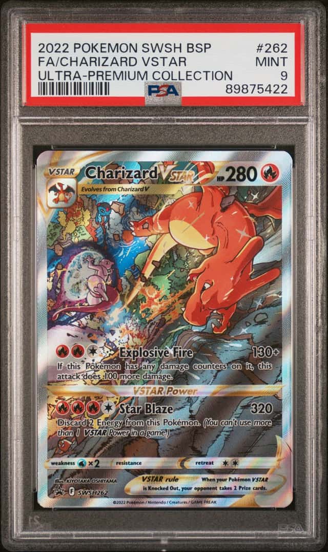 Pokemon 2022 Charizard VSTAR SWSH262 Full Art UPC PSA 9