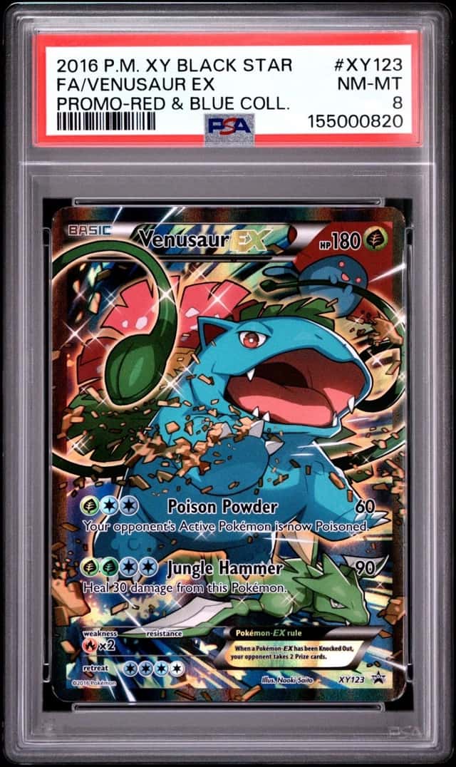 2016 POKEMON XY RED & BLUE COLLECTION #XY123 FULL ART/VENUSAUR EX PSA 8