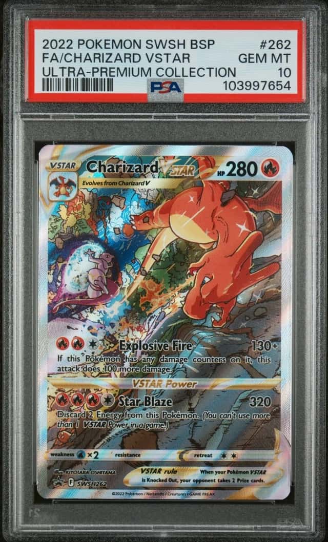2022 POKEMON SWSH BLACK STAR PROMO #262 FULL ART/CHARIZARD VSTAR PSA 10